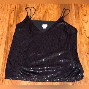 Black Sequin Women's Top